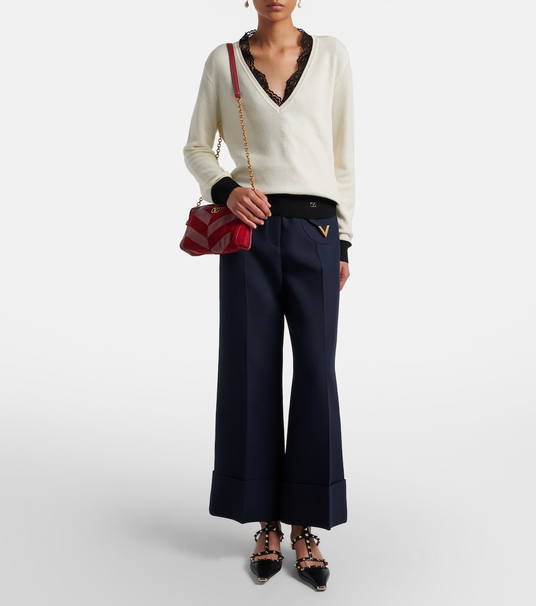 Valentino Garavani - VGold Crepe Couture wide-leg pants