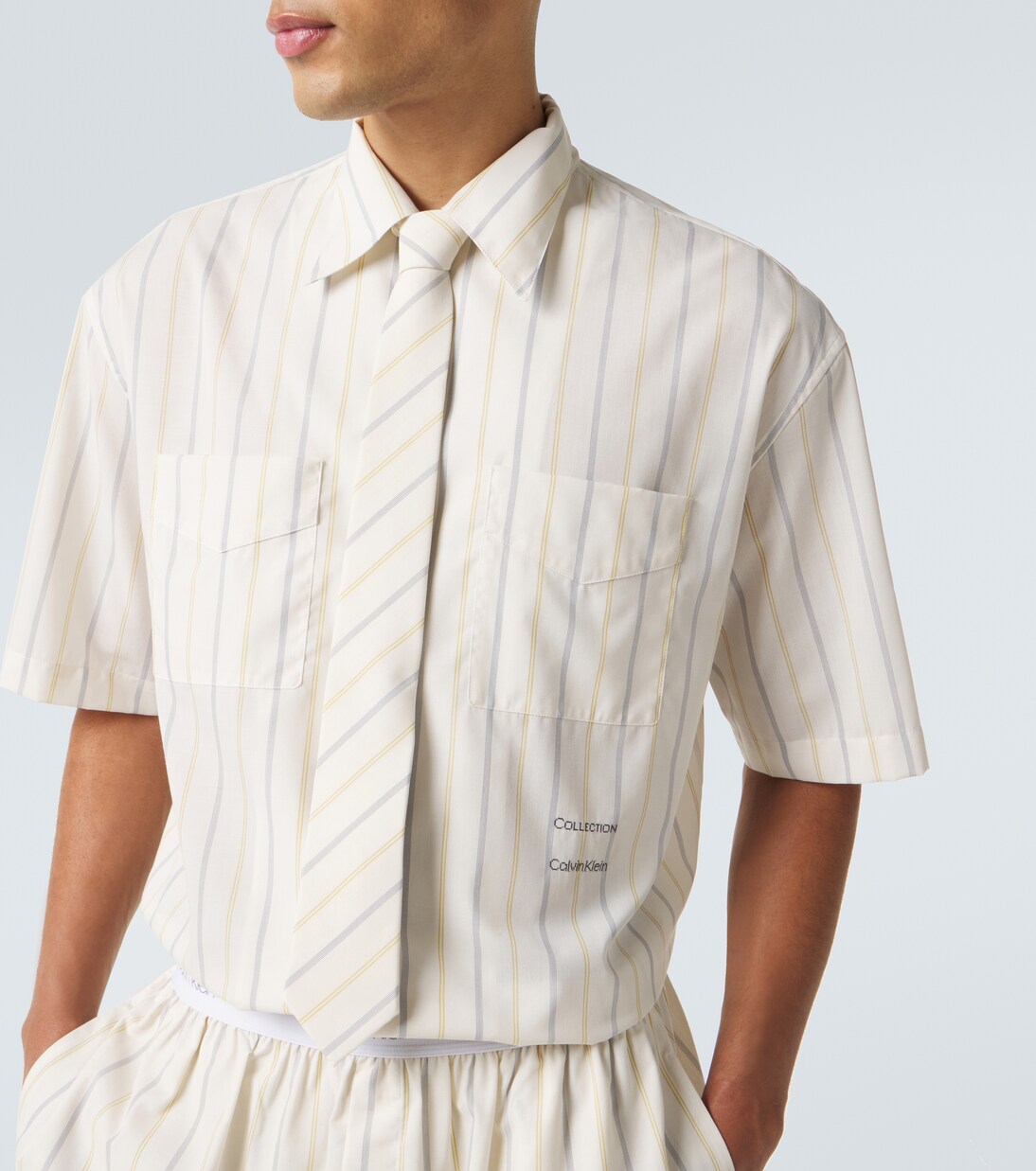 Calvin Klein Collection - Nathaniel striped bowling shirt
