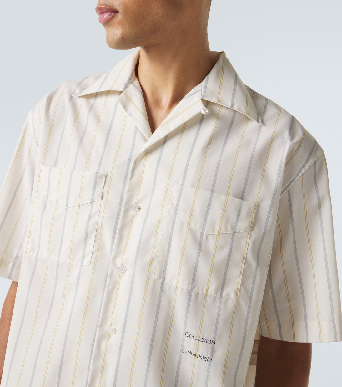 Calvin Klein Collection - Nathaniel striped bowling shirt