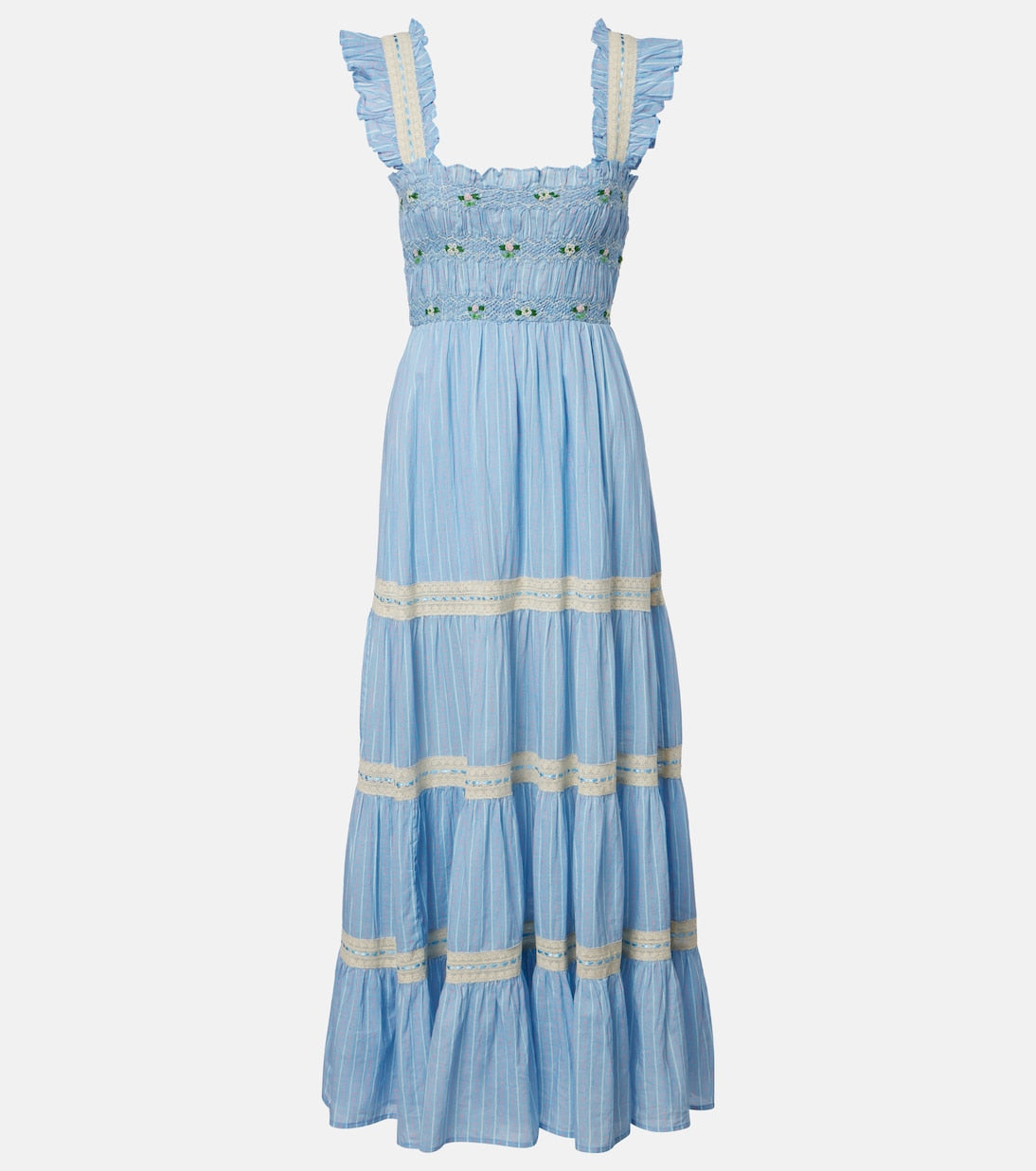 Rixo - Aubrie lace-trimmed cotton midi dress