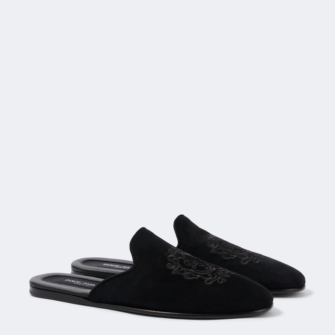 Dolce&Gabbana - Embroidered suede mules