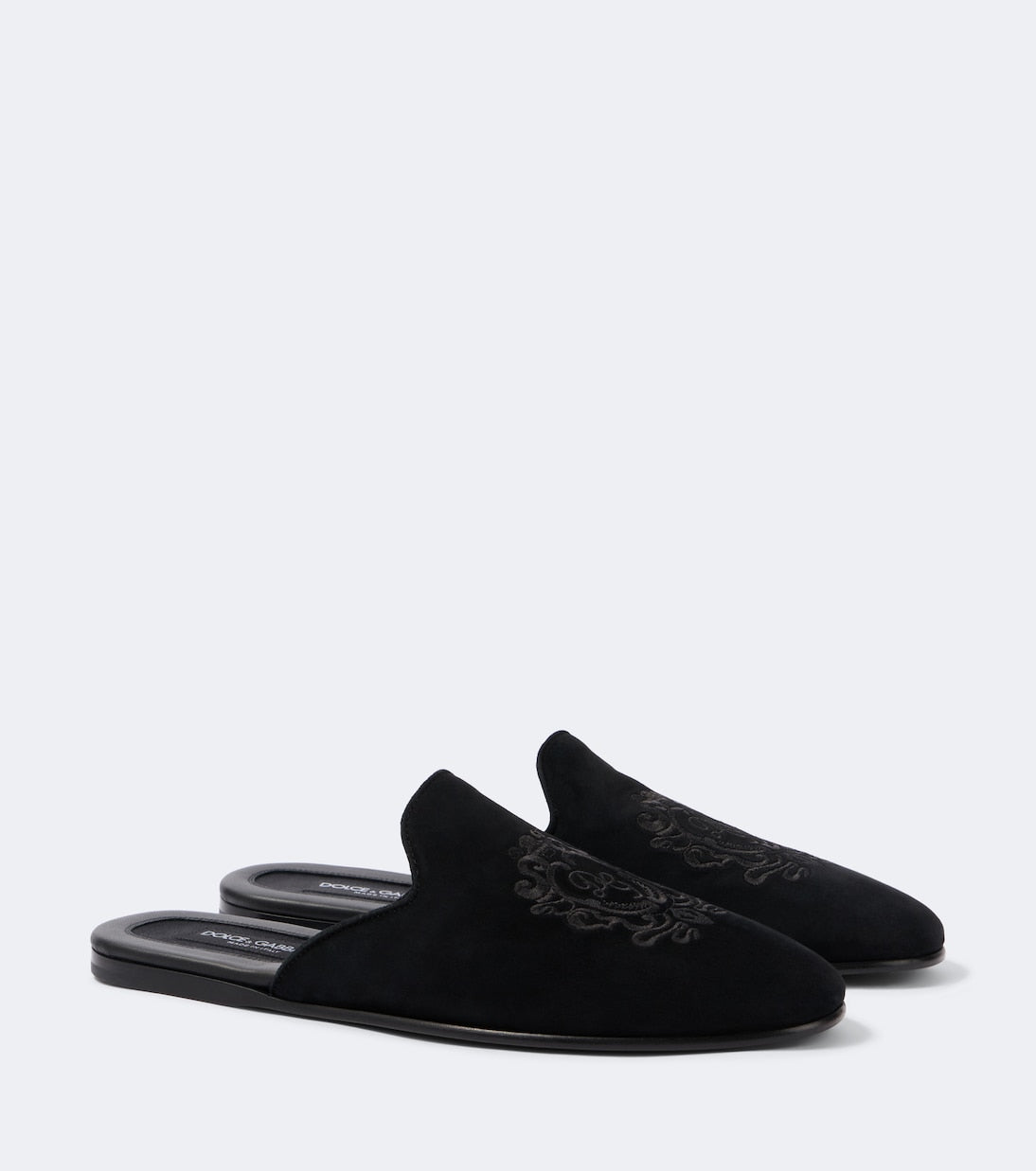 Dolce&Gabbana - Embroidered suede mules