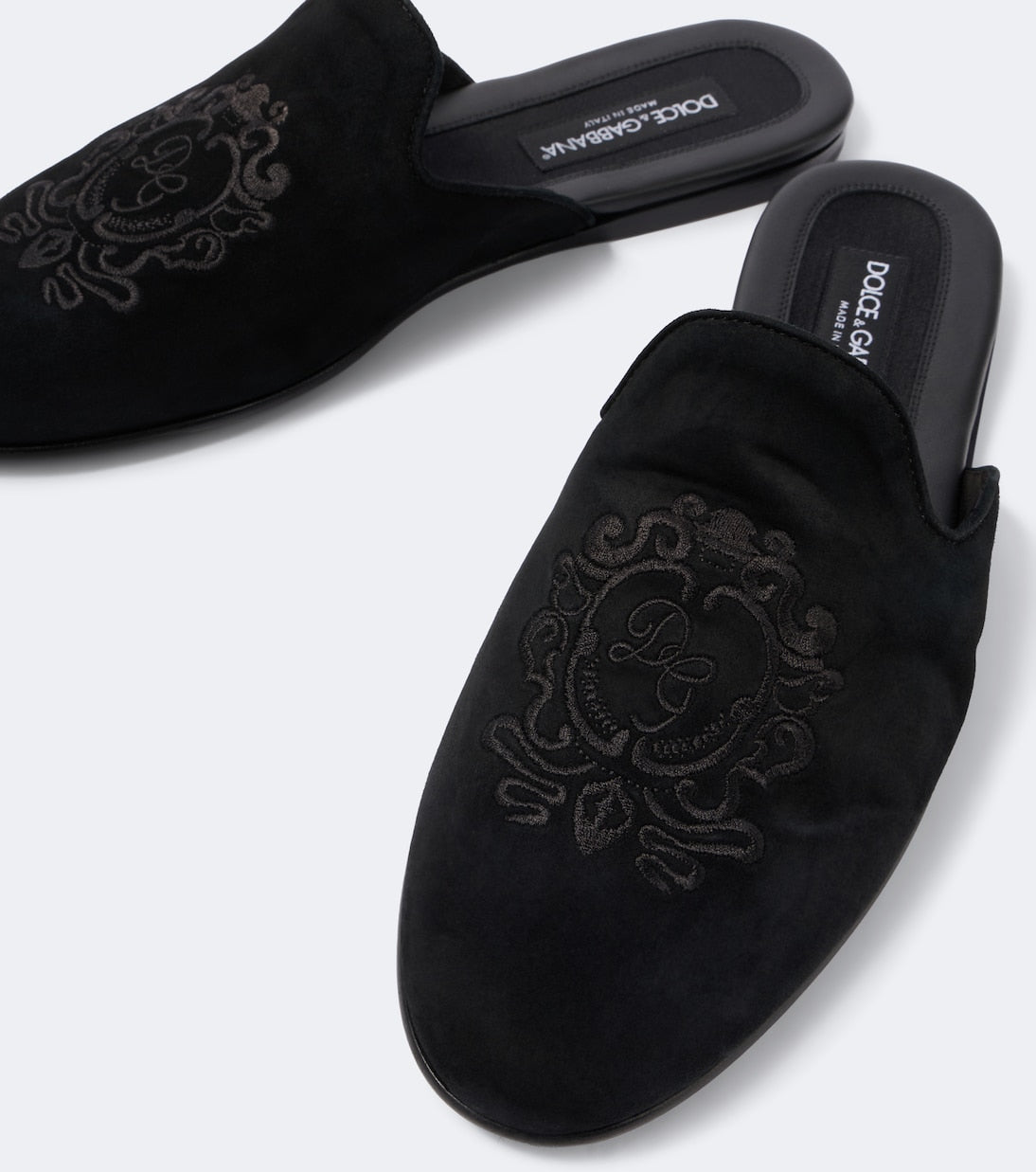 Dolce&Gabbana - Embroidered suede mules