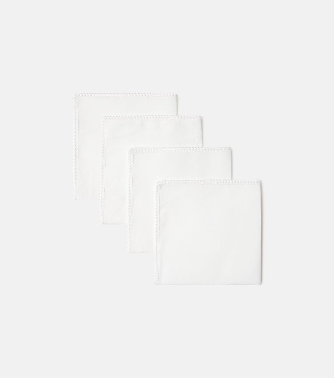 Once Milano - Set of 4 lace-trimmed linen napkins