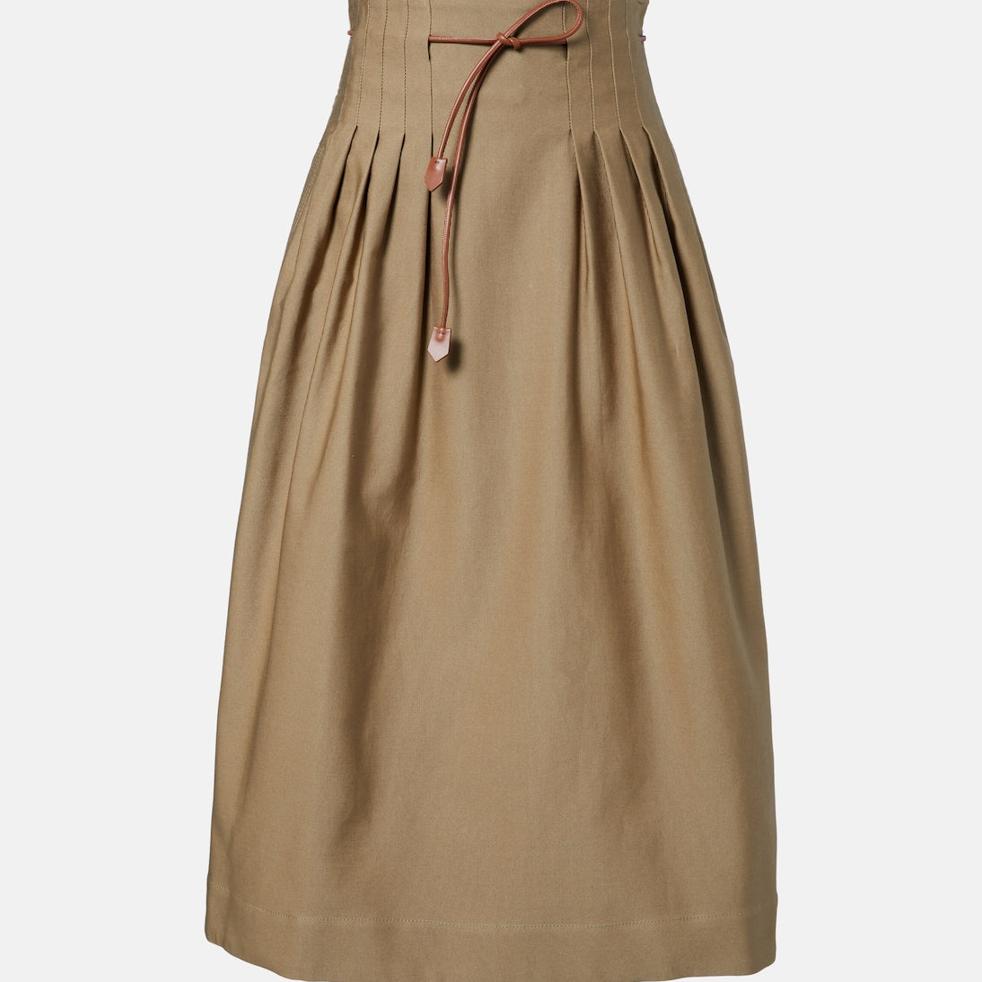 Max Mara - Tempio belted cotton twill midi skirt