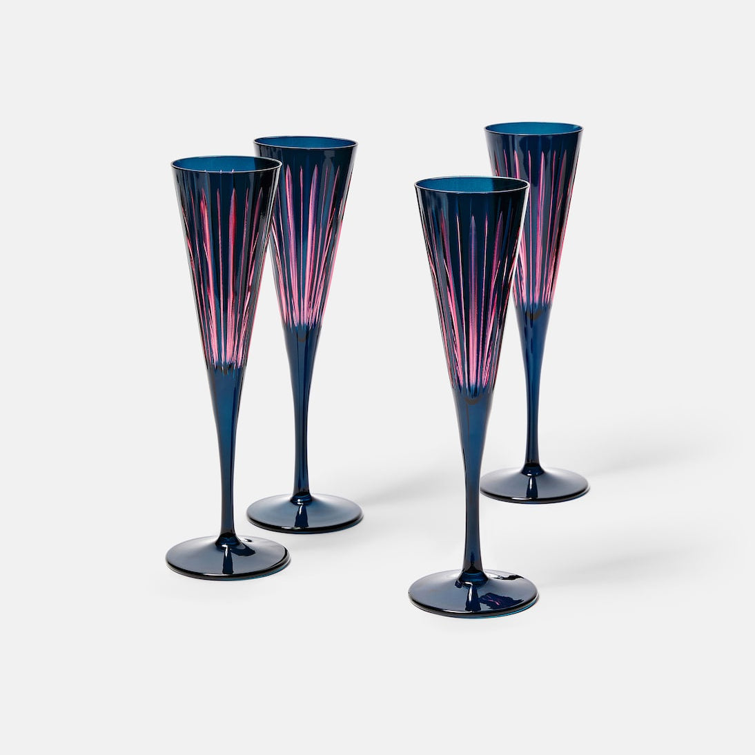 L'Objet - Prism set of 4 champagne flutes