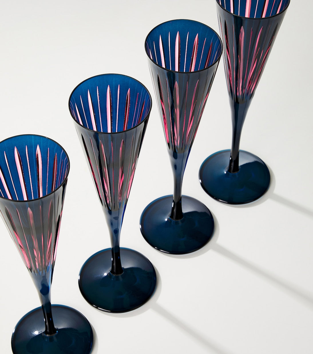 L'Objet - Prism set of 4 champagne flutes