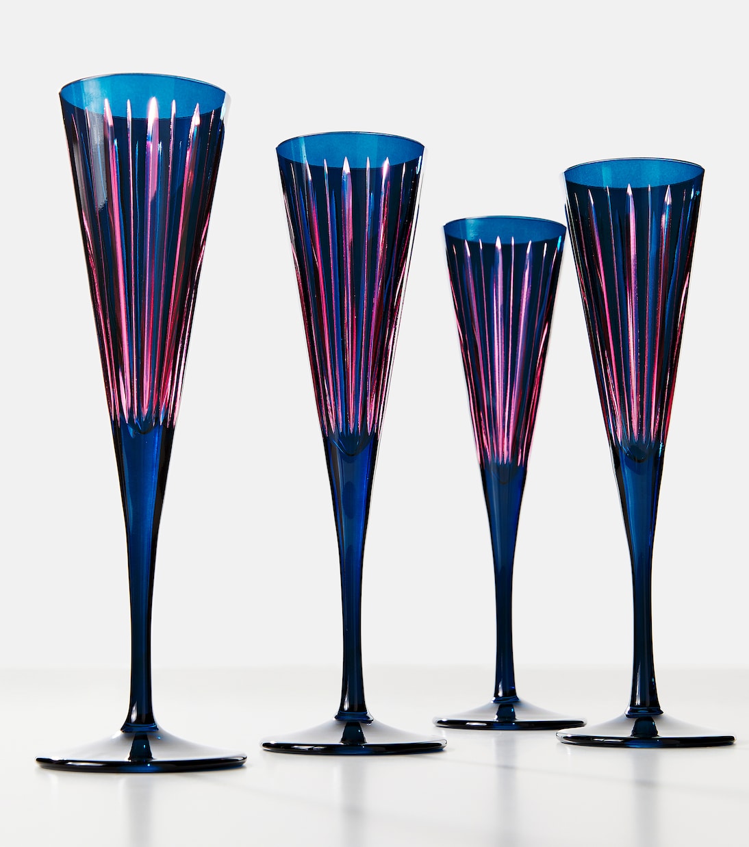 L'Objet - Prism set of 4 champagne flutes