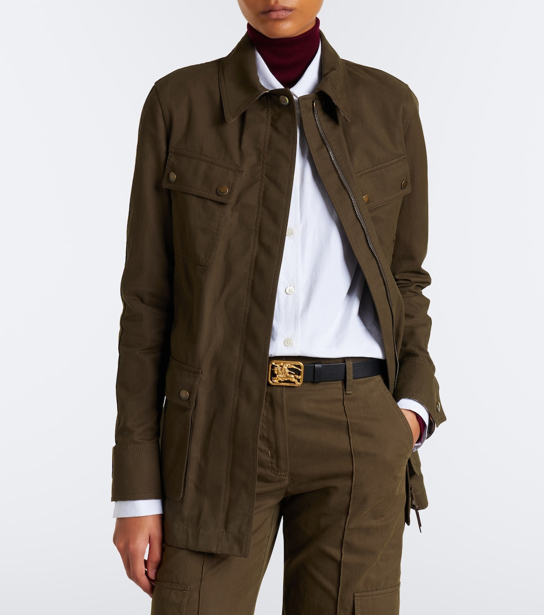 Burberry - Belted cotton-blend jacket
