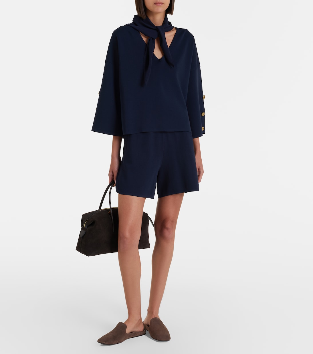 Max Mara - Embellished crêpe top