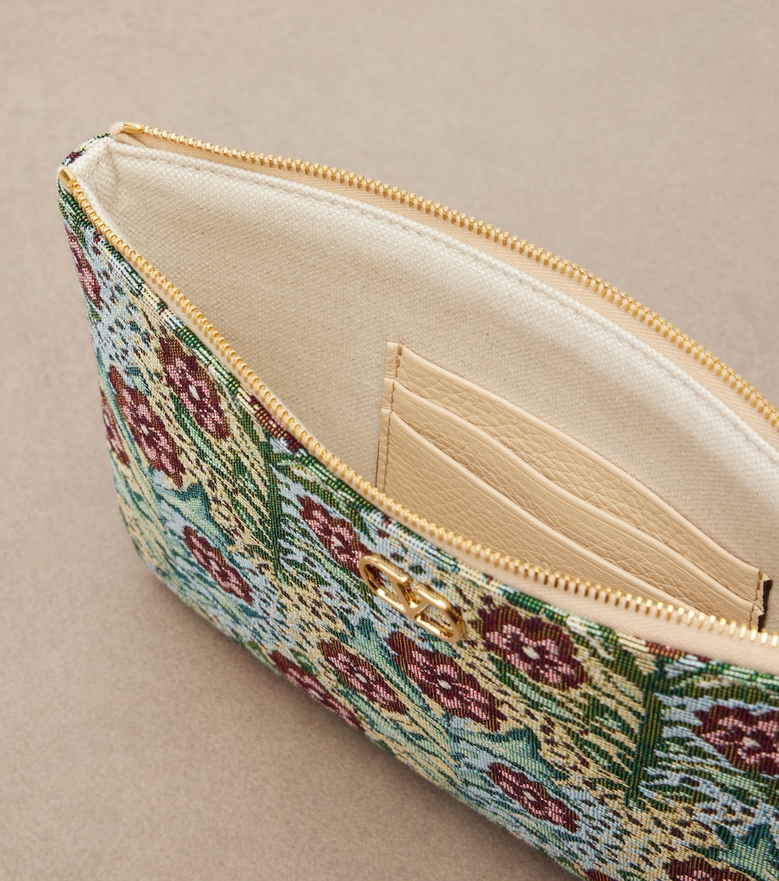 Valentino Garavani - VLogo floral jacquard pouch