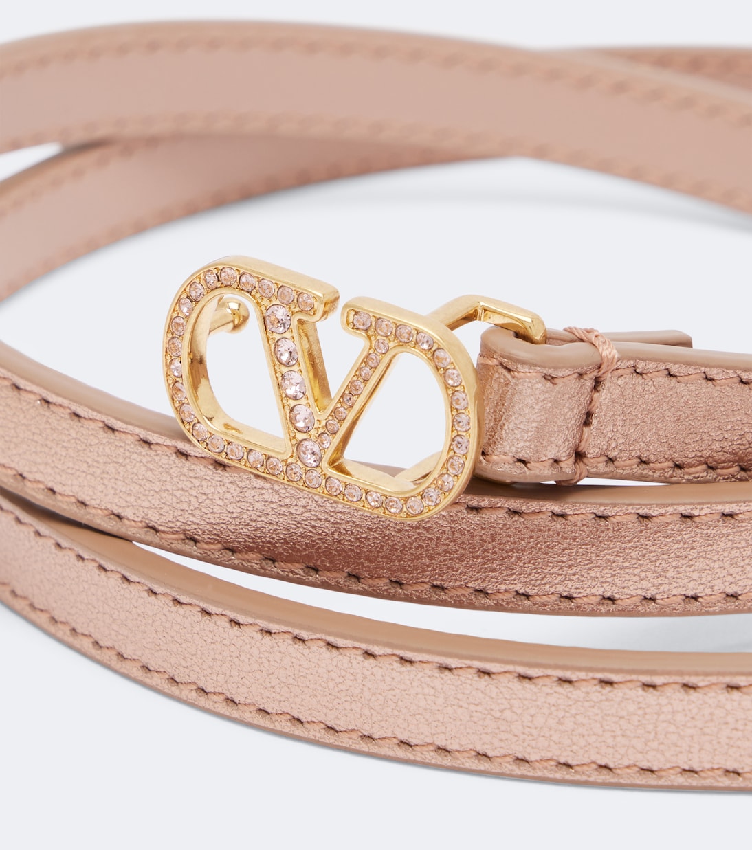 Valentino Garavani - VLogo metallic leather belt