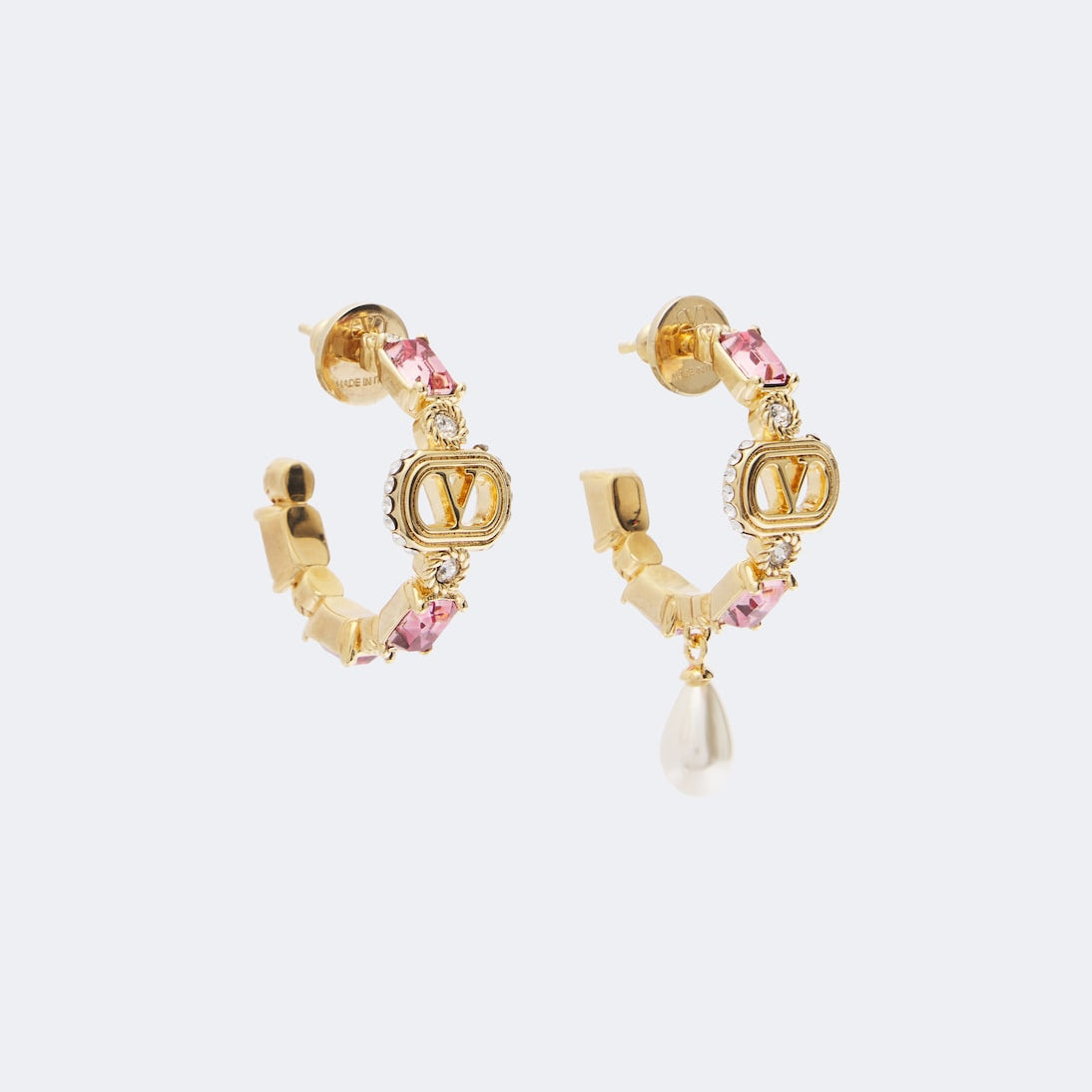 Valentino Garavani - Ovalette embellished hoop earrings