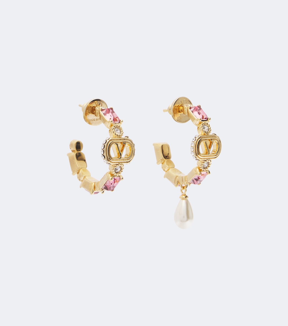 Valentino Garavani - Ovalette embellished hoop earrings