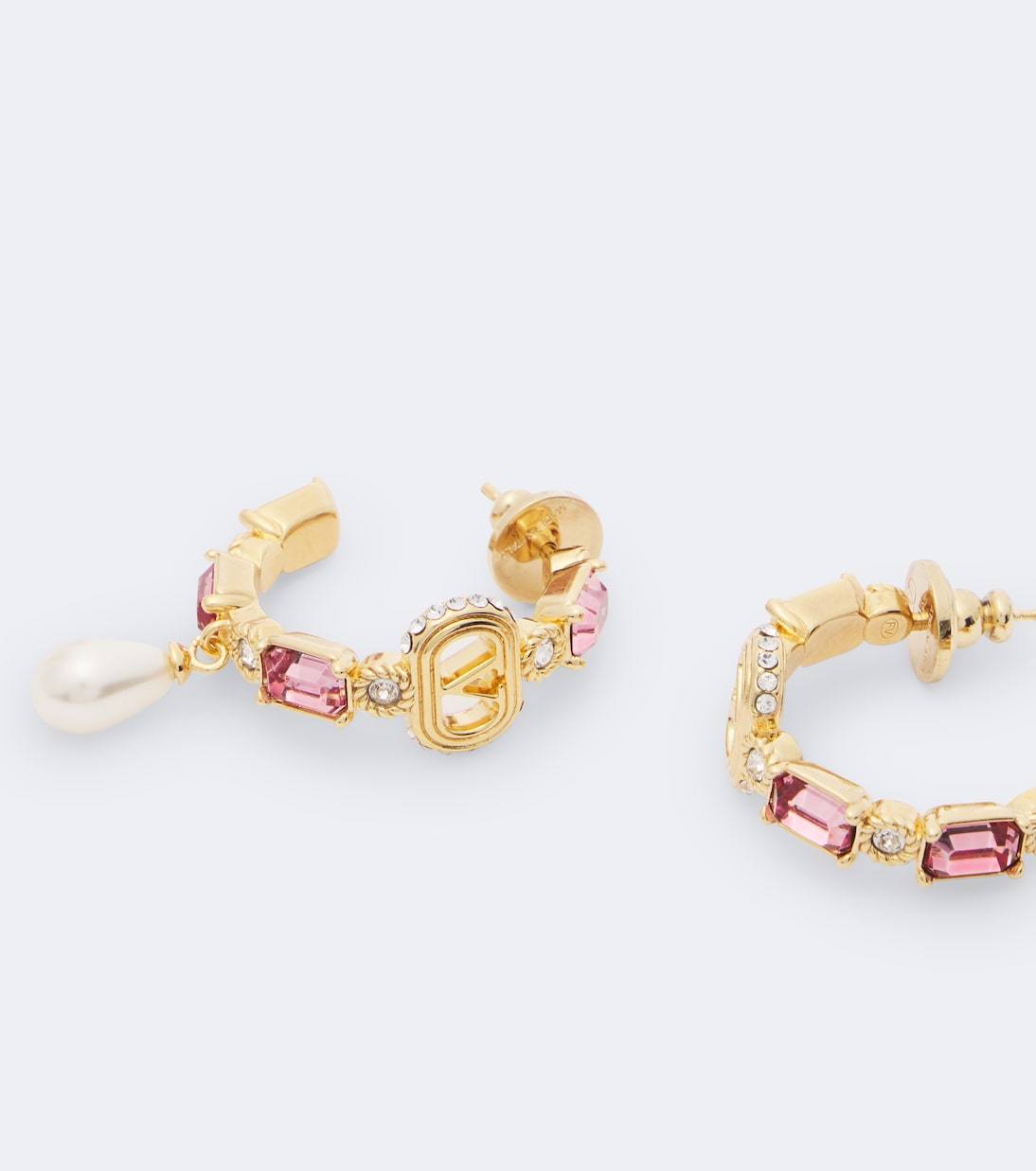 Valentino Garavani - Ovalette embellished hoop earrings