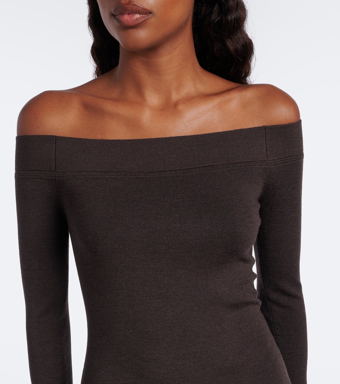 Tom Ford - Off-shoulder wool and silk midi dress