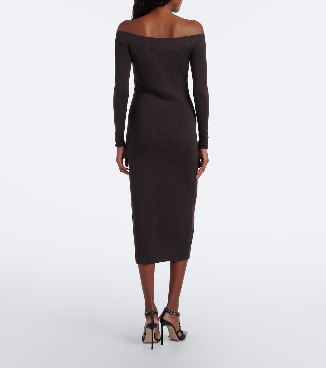 Tom Ford - Off-shoulder wool and silk midi dress