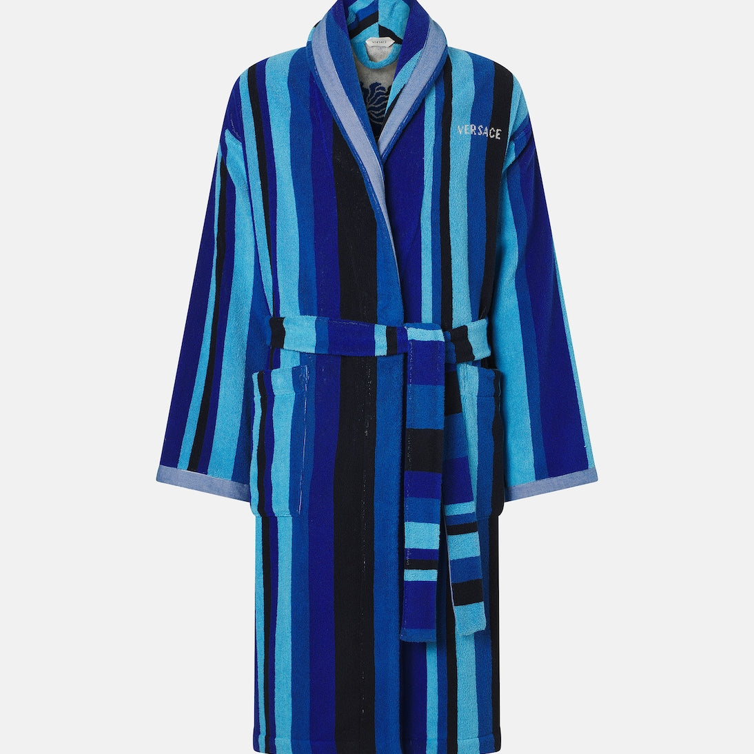 Versace Home - Striped cotton terry bathrobe