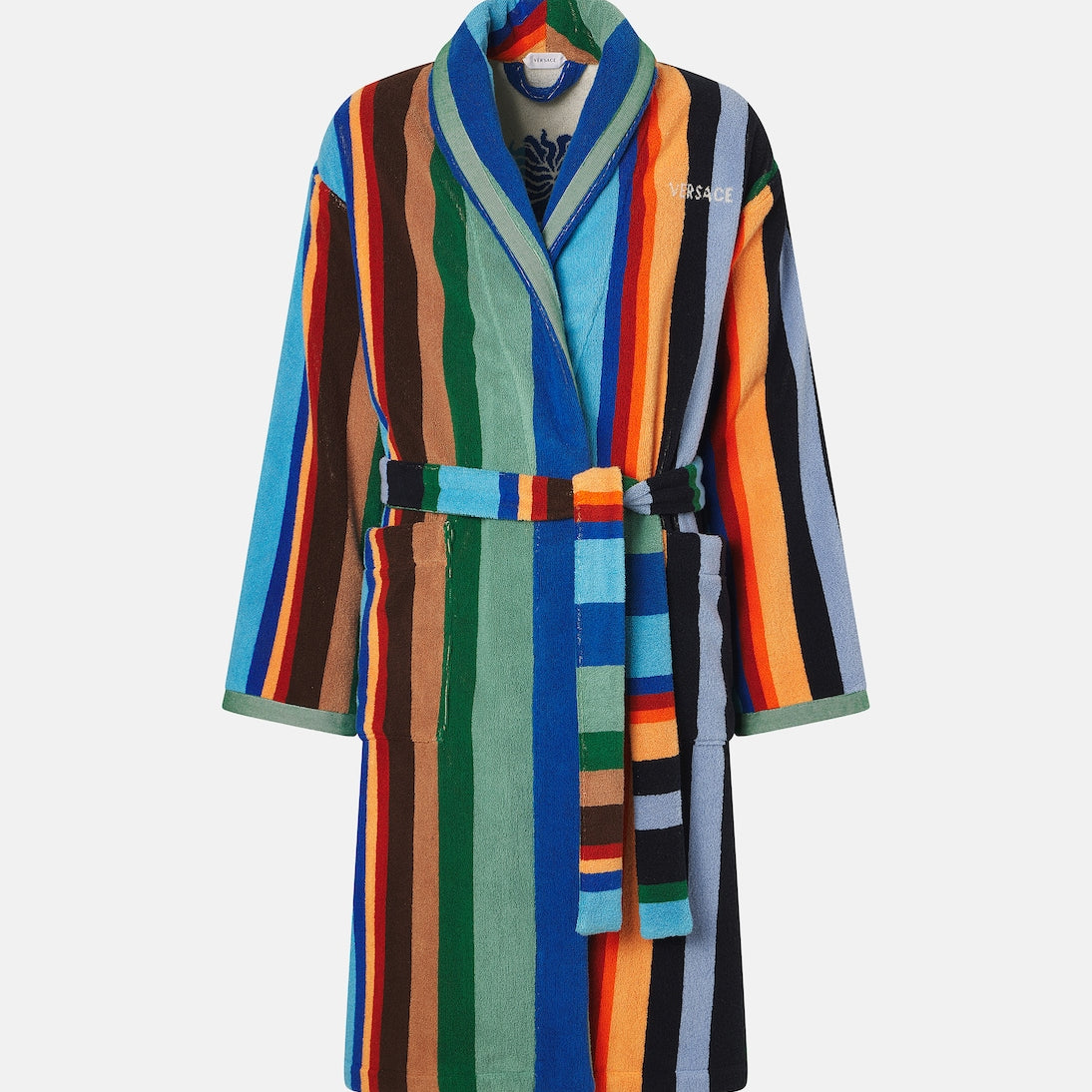 Versace Home - Striped cotton terry bathrobe