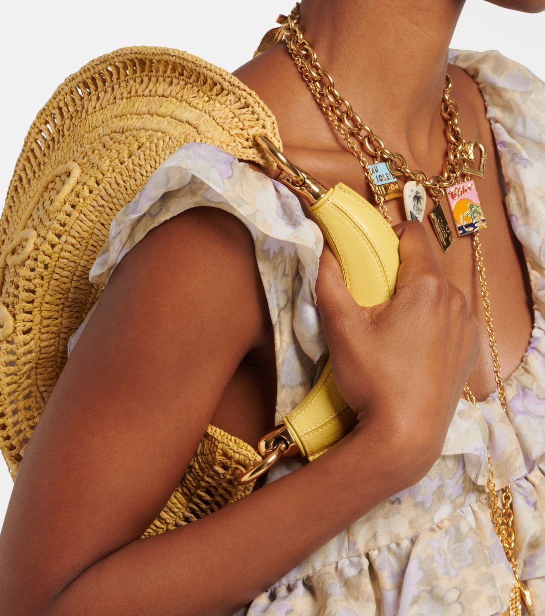 Chloé - Summer Banana raffia shoulder bag