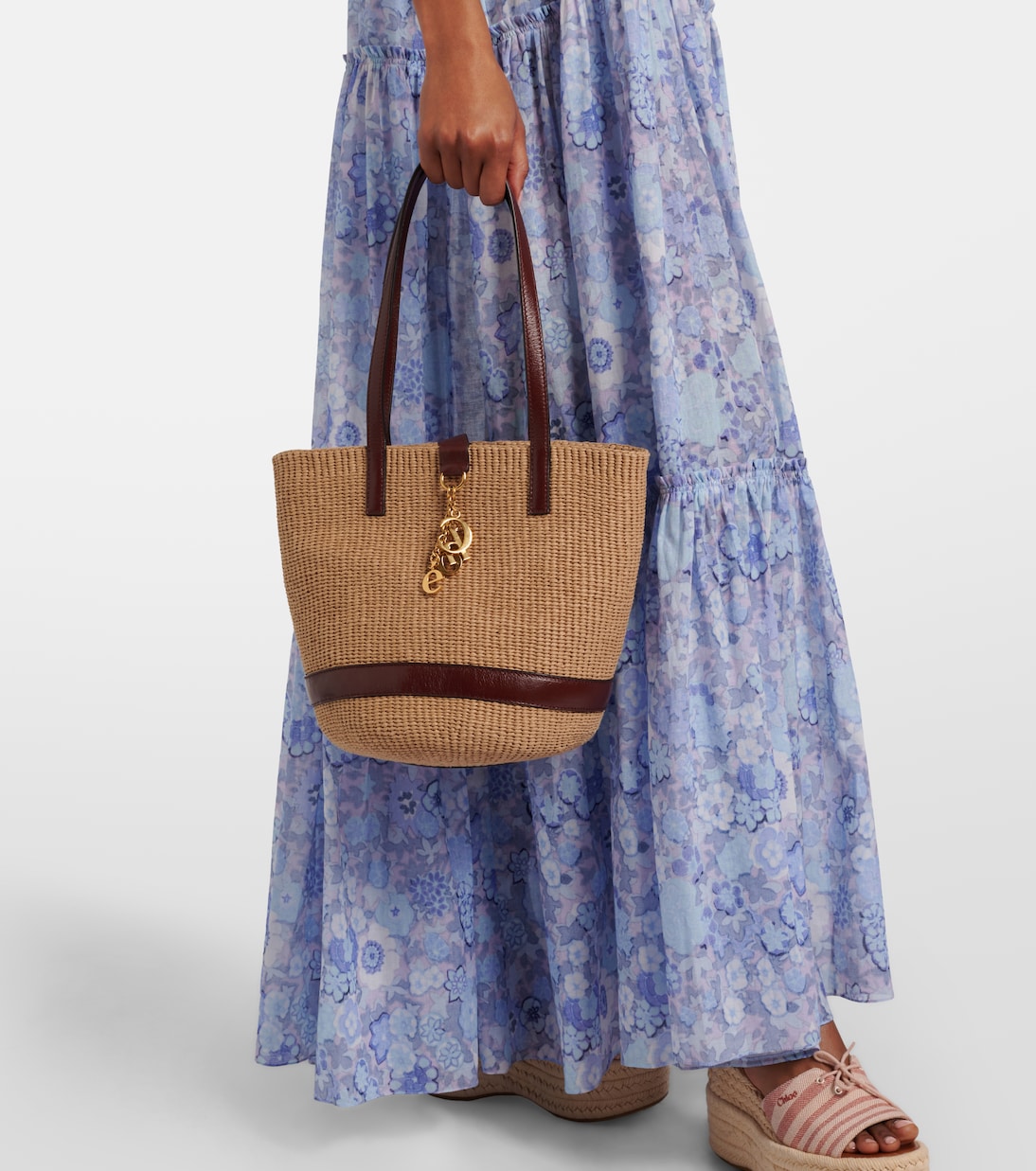 Chloé - Medium leather-trimmed basket bag