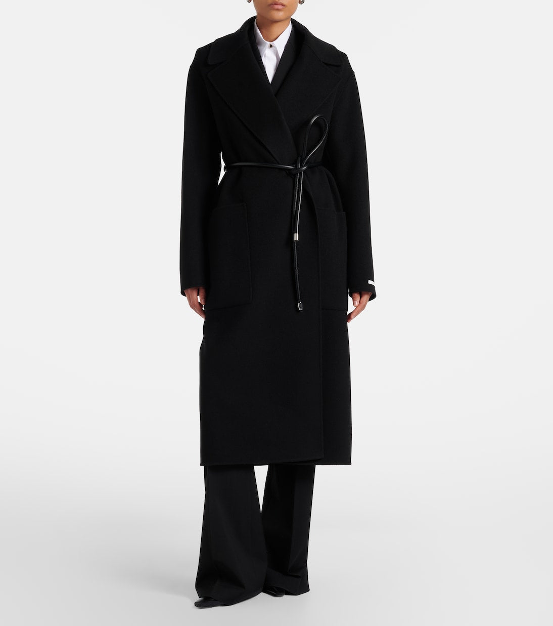 Sportmax - Belted oversized virgin wool wrap coat