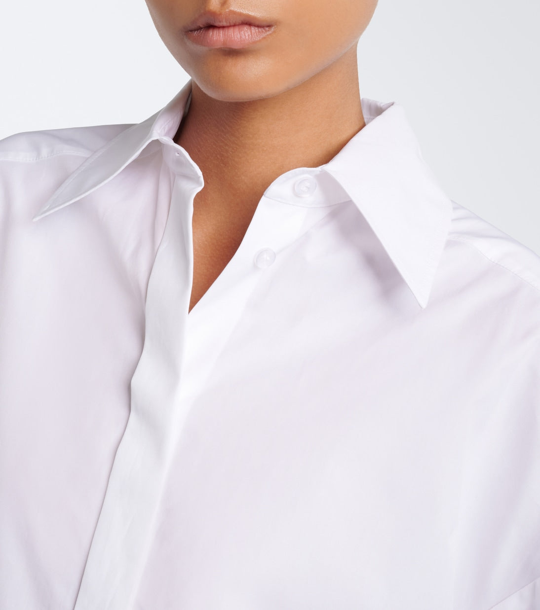Sportmax - Asymmetric cotton poplin shirt