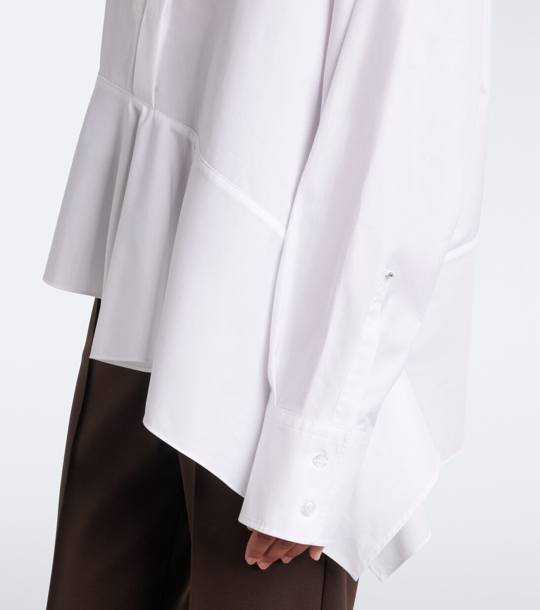Sportmax - Asymmetric cotton poplin shirt