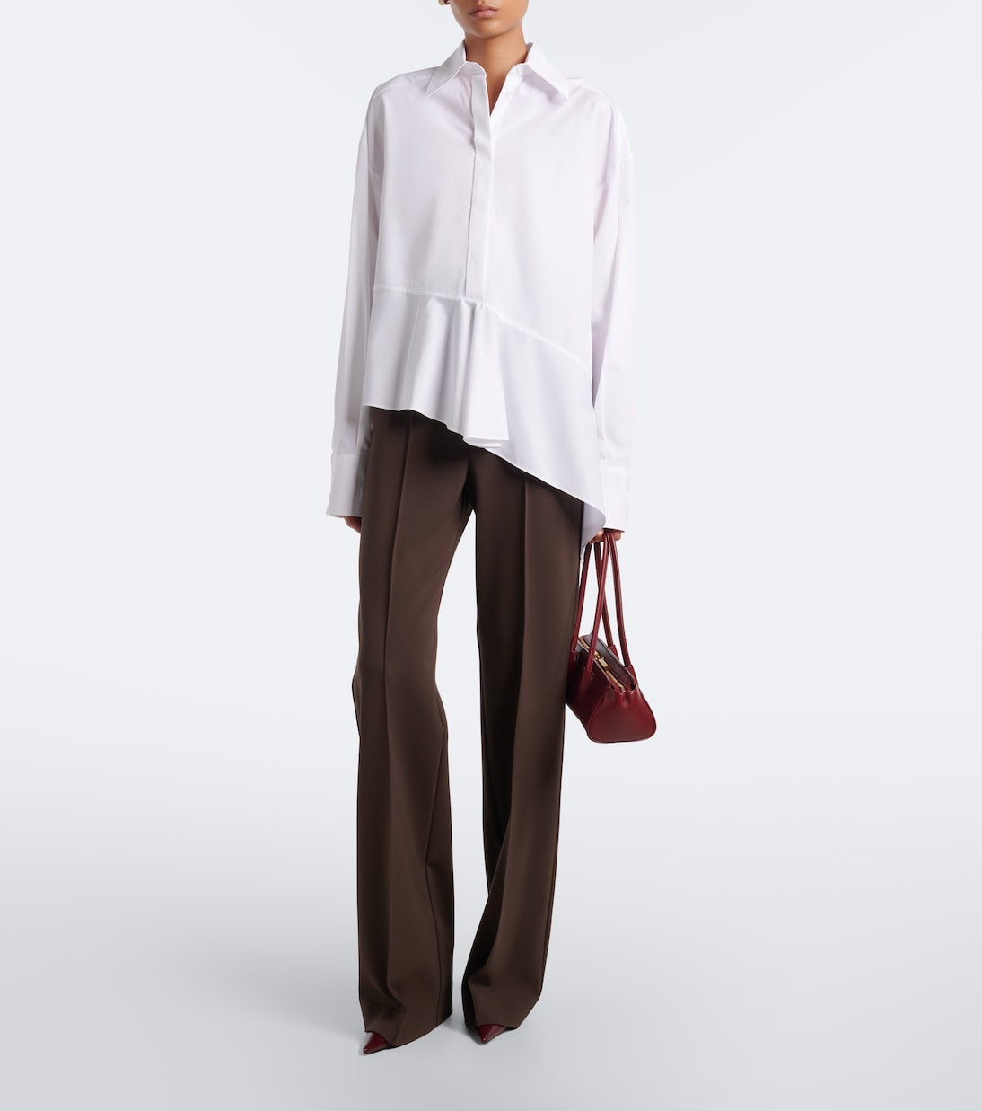 Sportmax - Asymmetric cotton poplin shirt