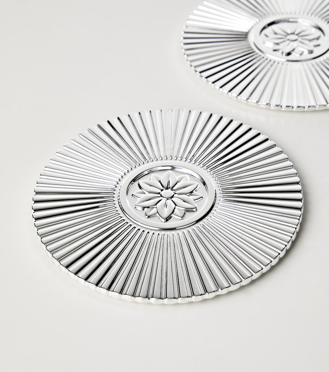 Christofle - Malmaison set of 2 silver-plated coasters