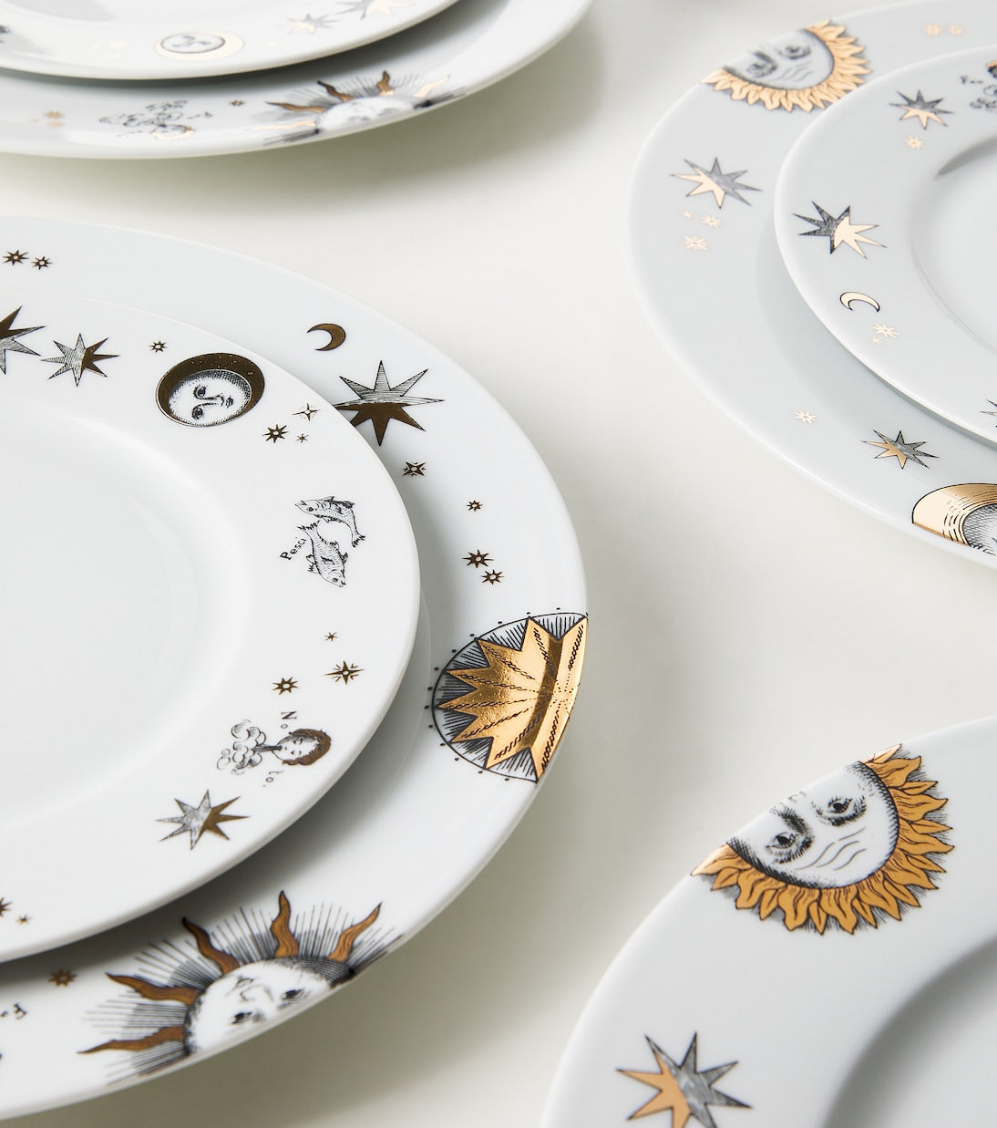Fornasetti - Astronomici set of 12 porcelain dinner plates