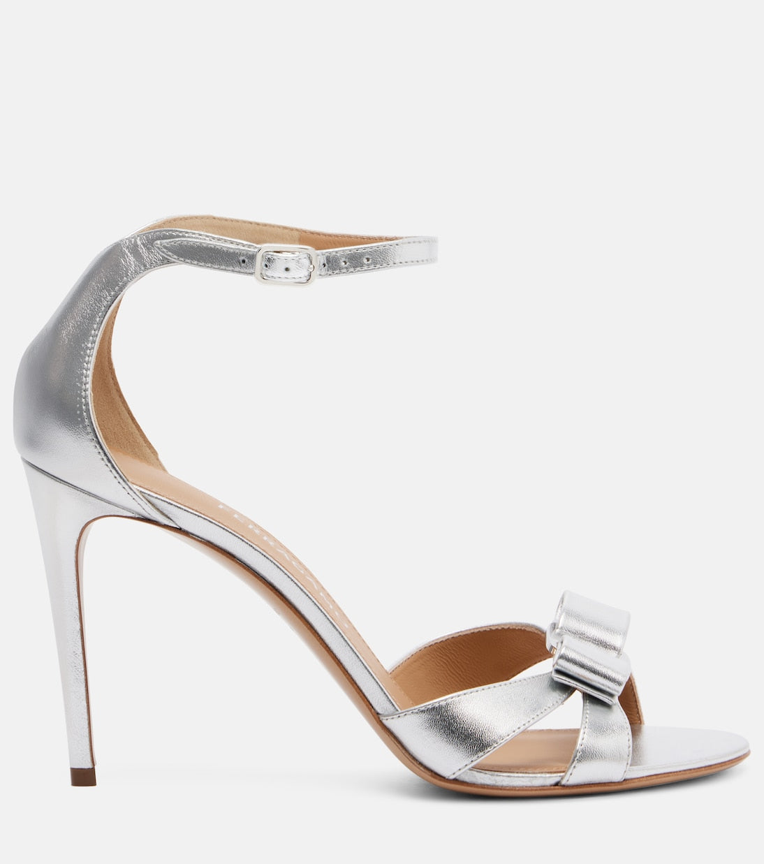 Ferragamo - Bow-detail metallic leather sandals