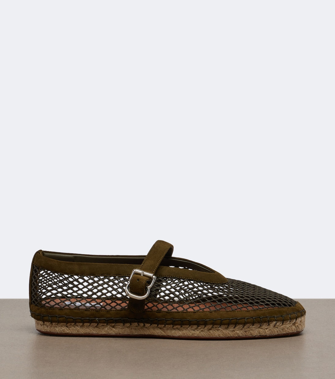 Alaïa - Suede-trimmed fishnet espadrilles