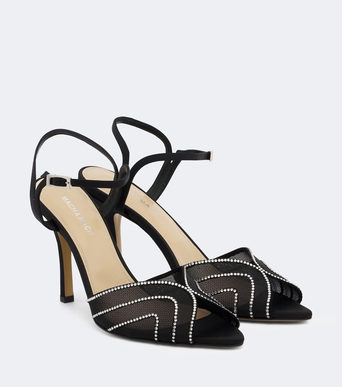 Mach & Mach - Rainbow embellished mesh sandals