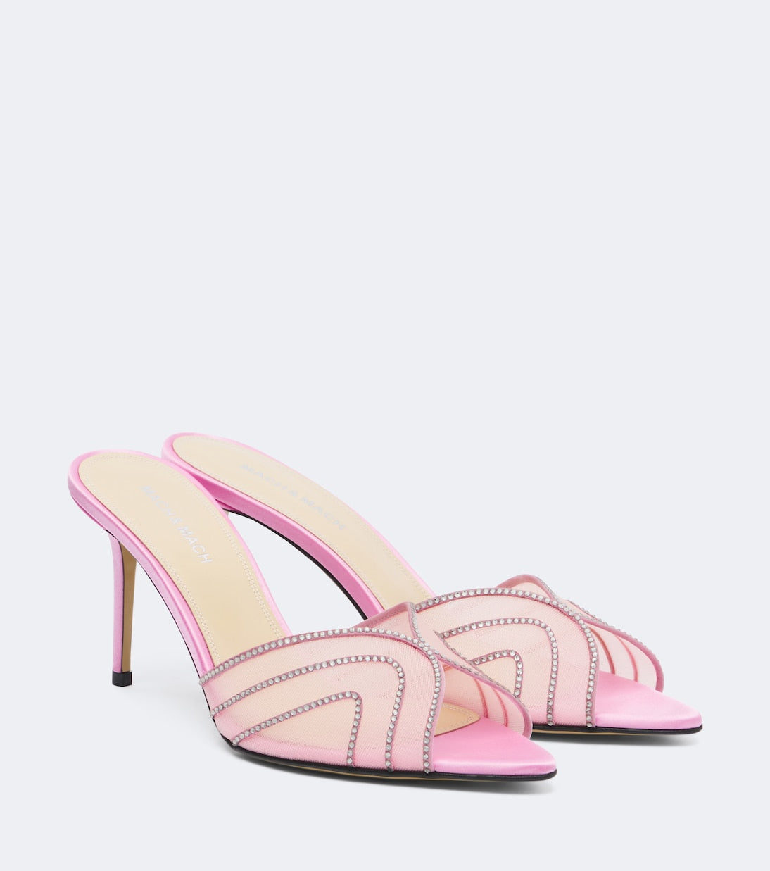 Mach & Mach - Rainbow embellished mesh mules