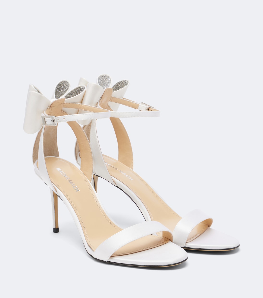 Mach & Mach - Le Cadeau embellished satin sandals