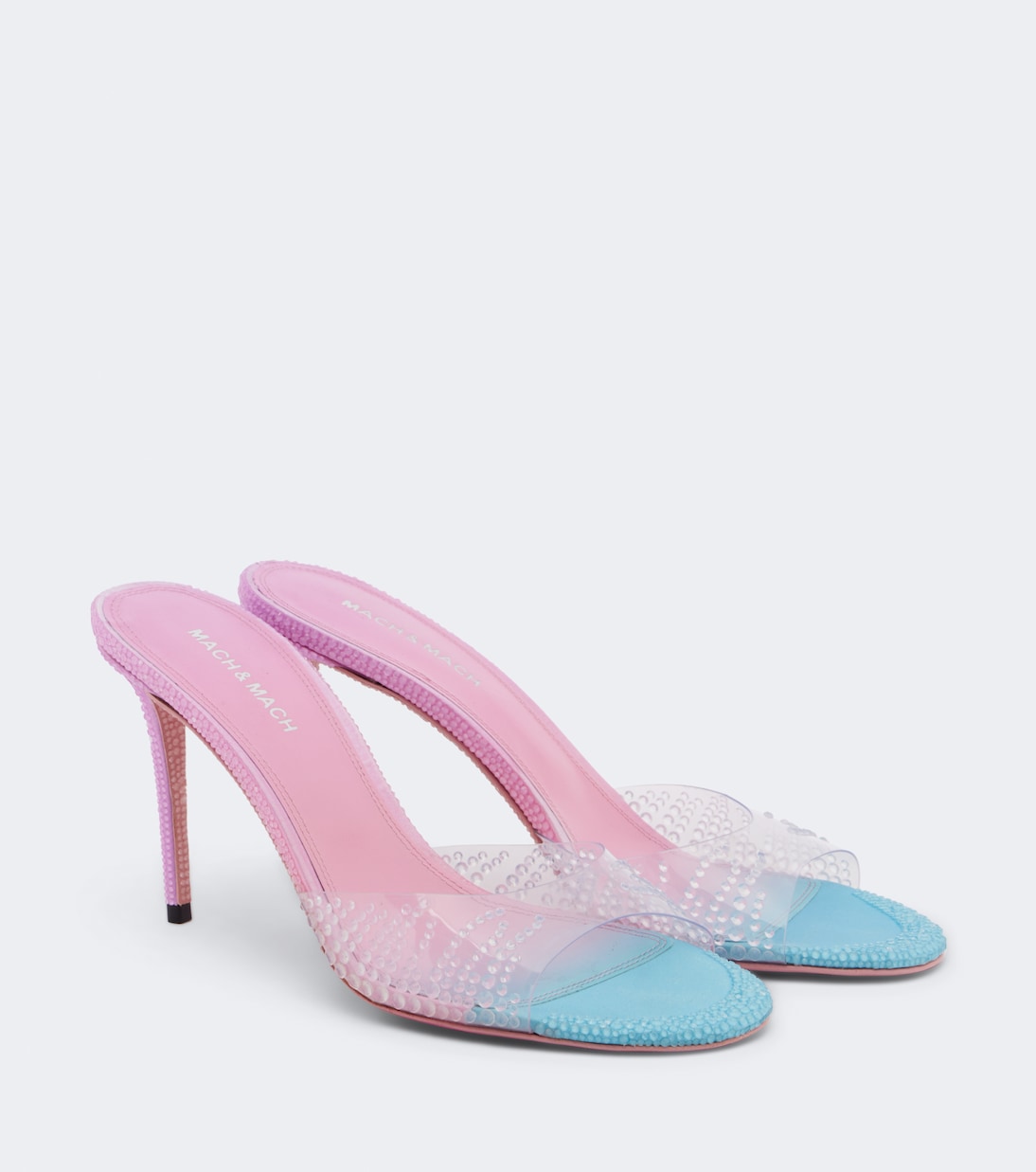Mach & Mach - Crystal Flame embellished PVC mules