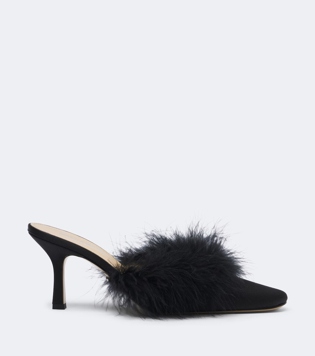 Mach & Mach - Carolyn feather-trimmed satin mules