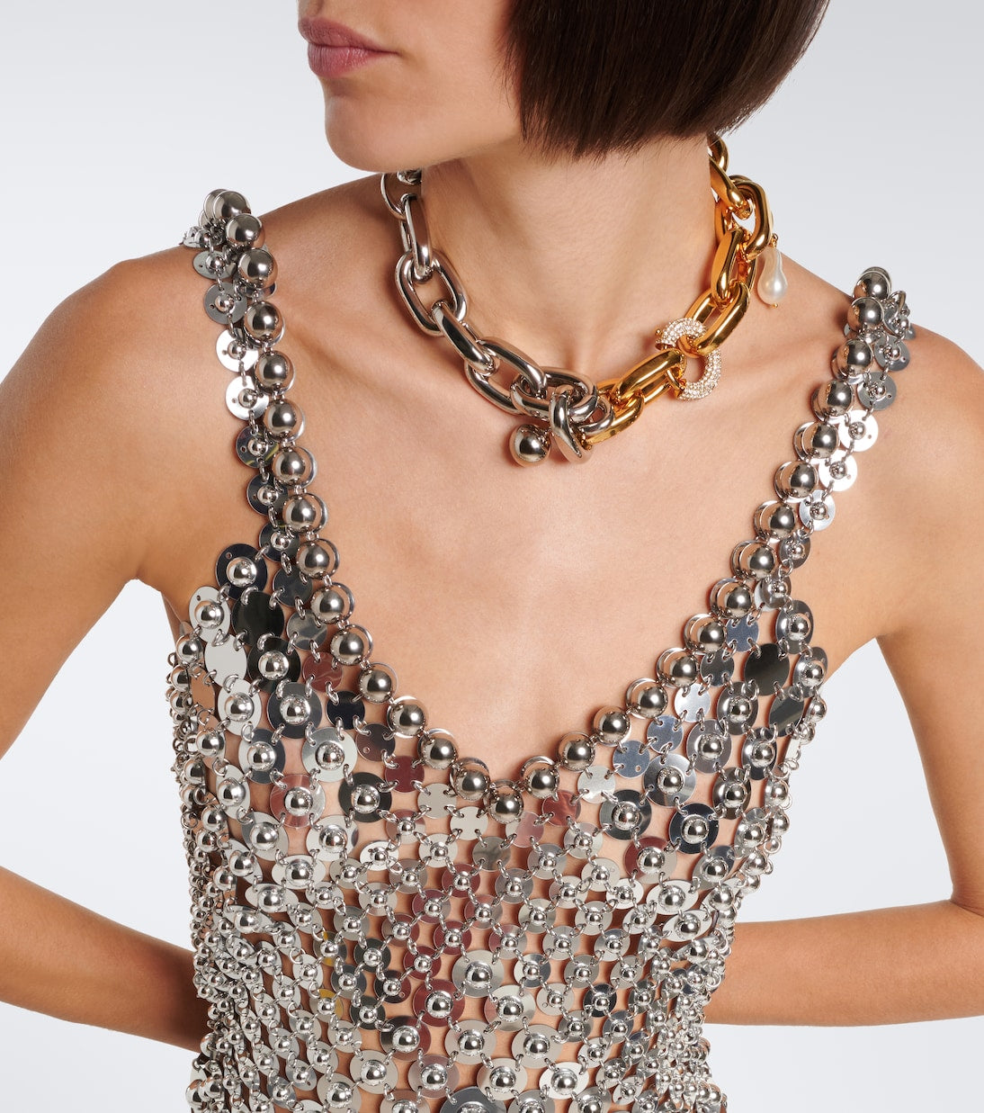 Rabanne - Chainmail embellished cocktail dress