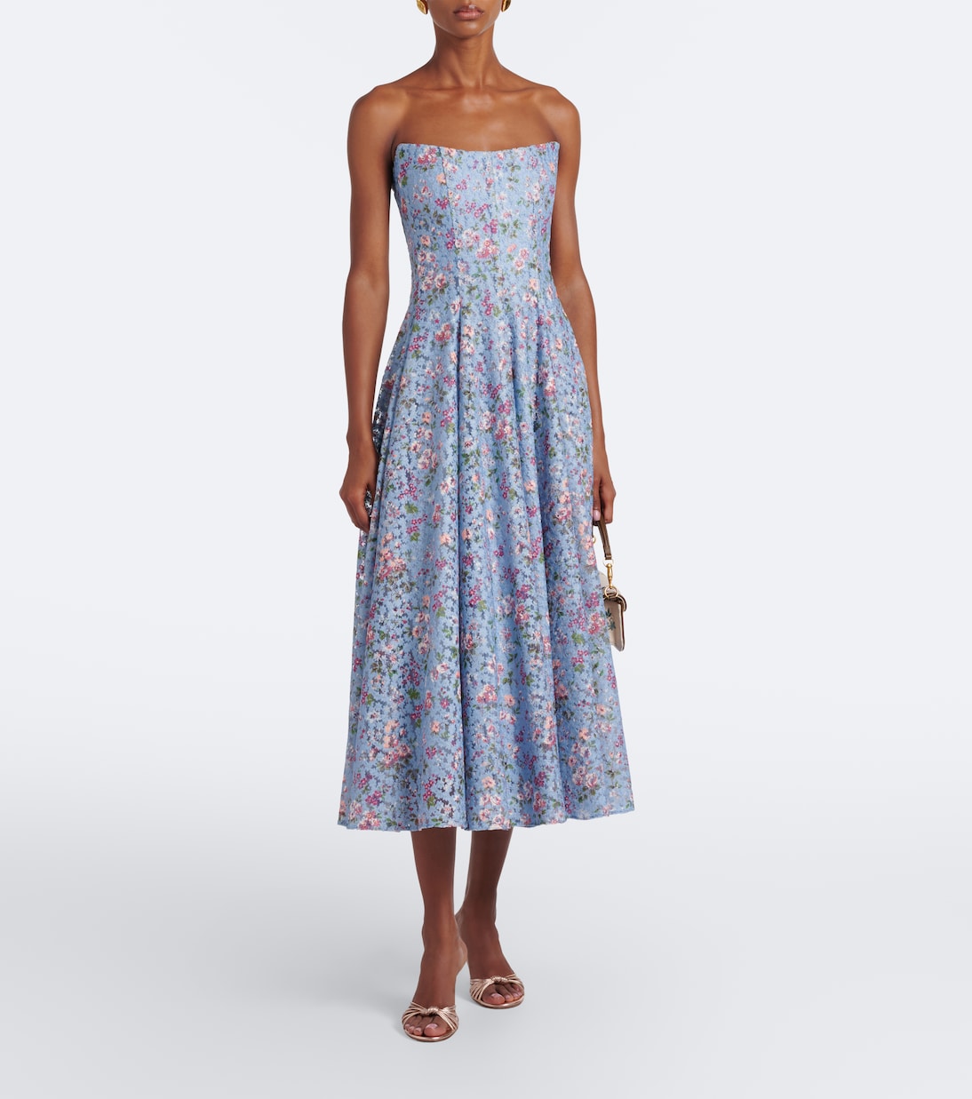 Markarian - Embroidered floral bustier cocktail dress