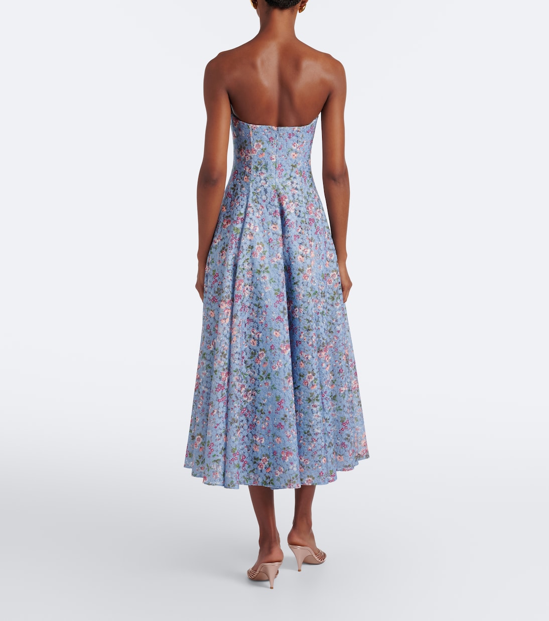 Markarian - Embroidered floral bustier cocktail dress