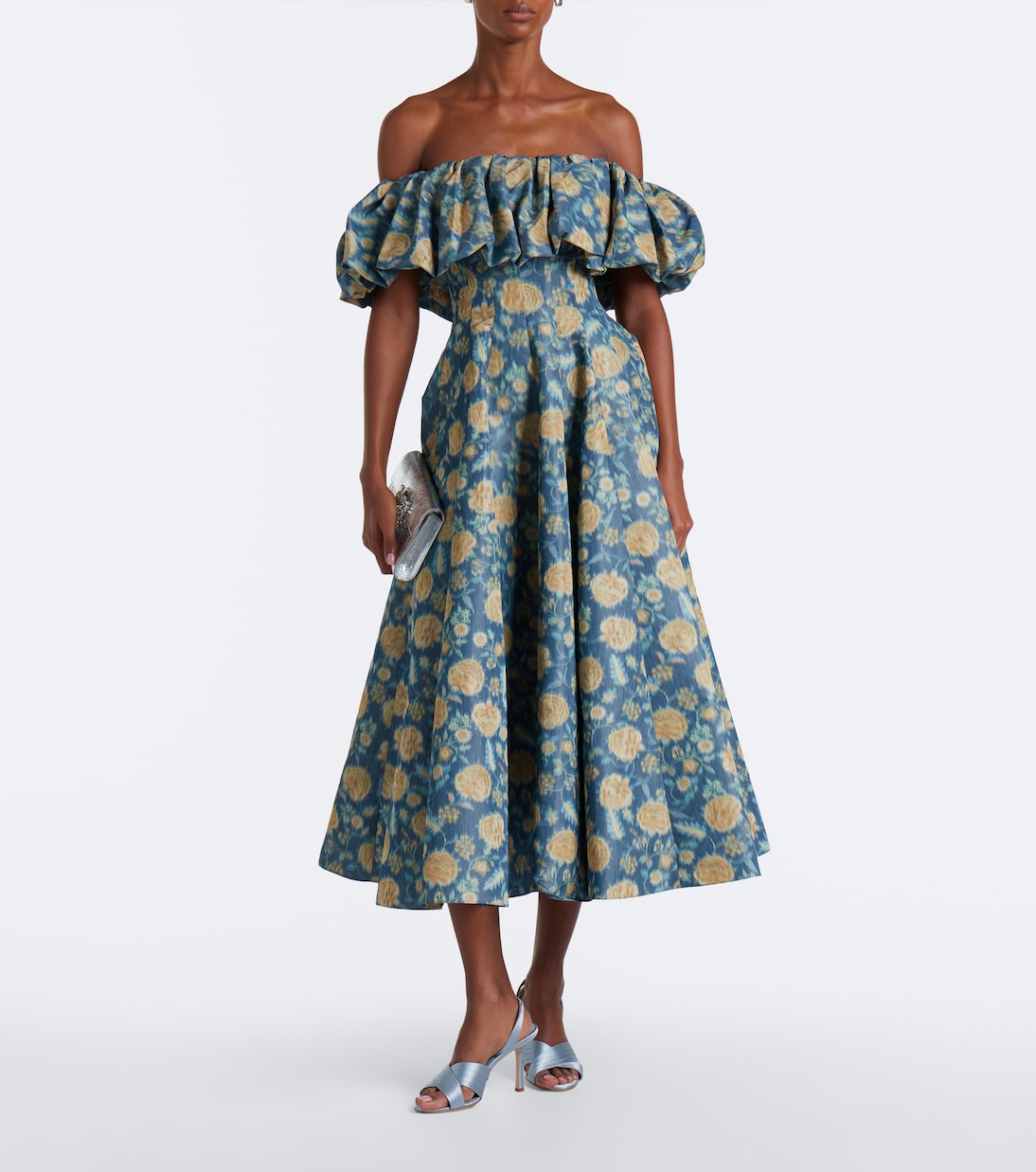 Markarian - Freesia floral off-shoulder bustier dress
