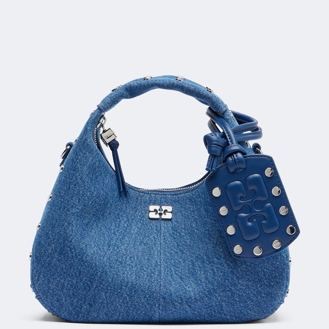 Ganni - Mini denim top-handle bag