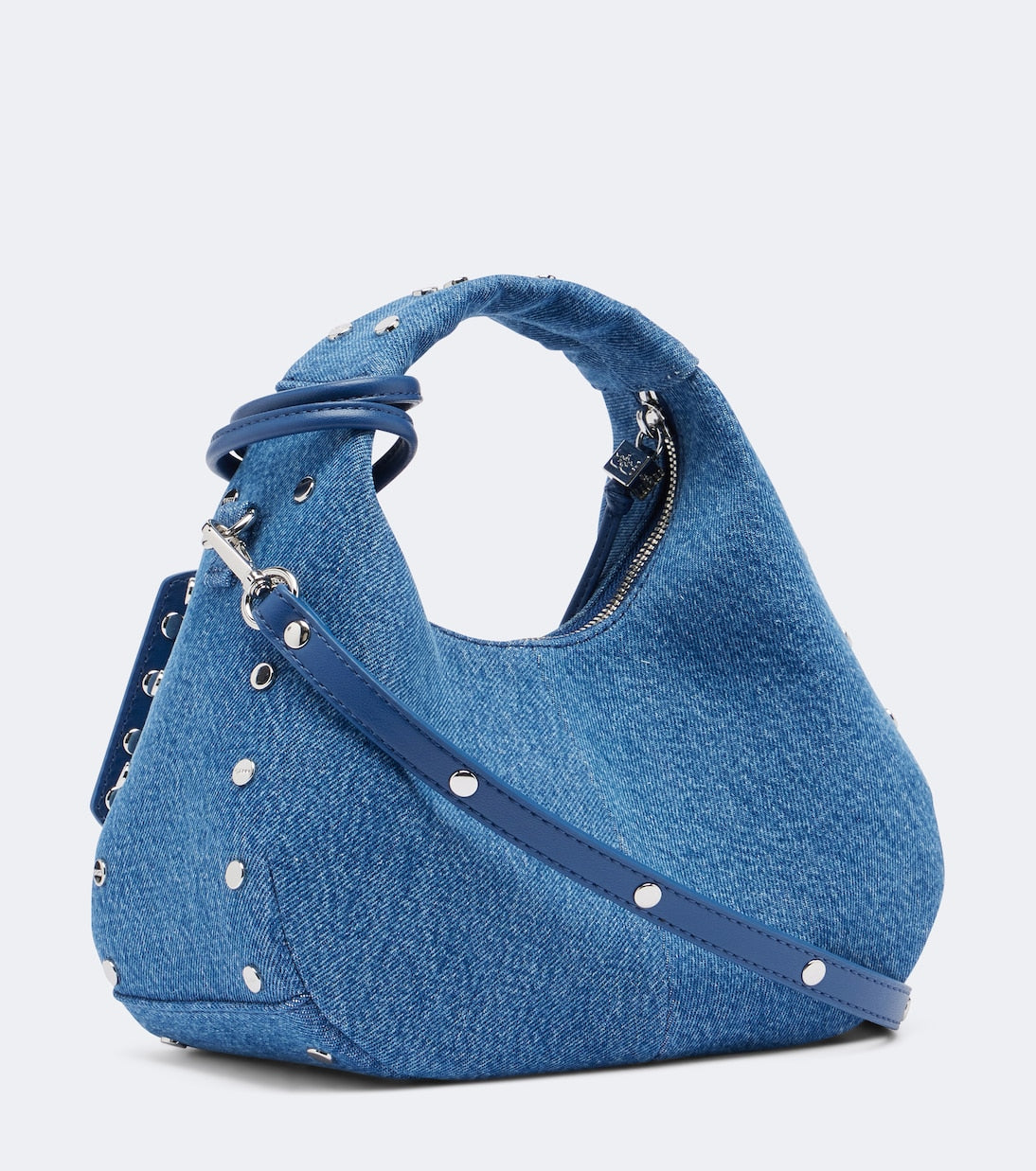 Ganni - Mini denim top-handle bag