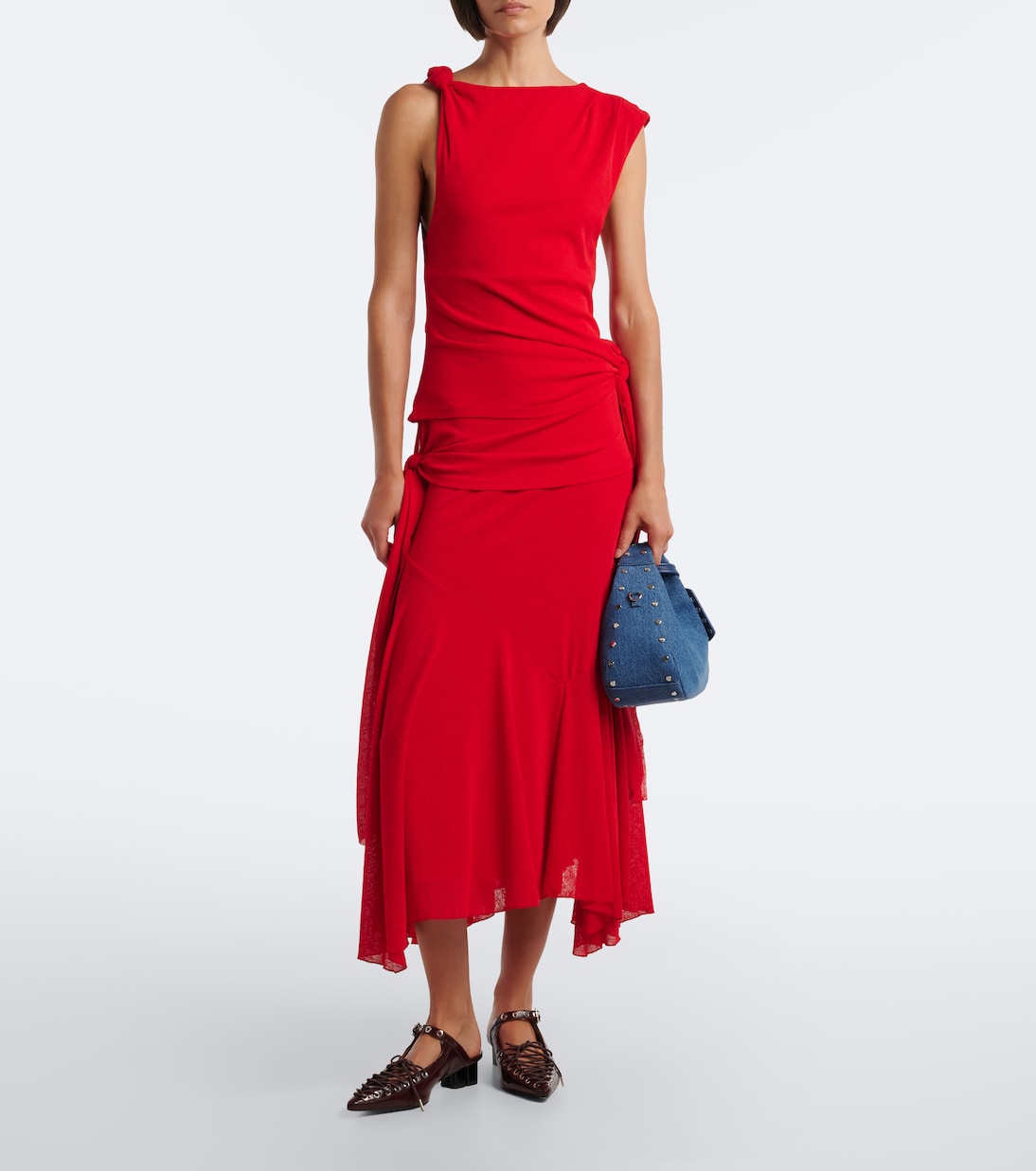 Ganni - Mini denim top-handle bag