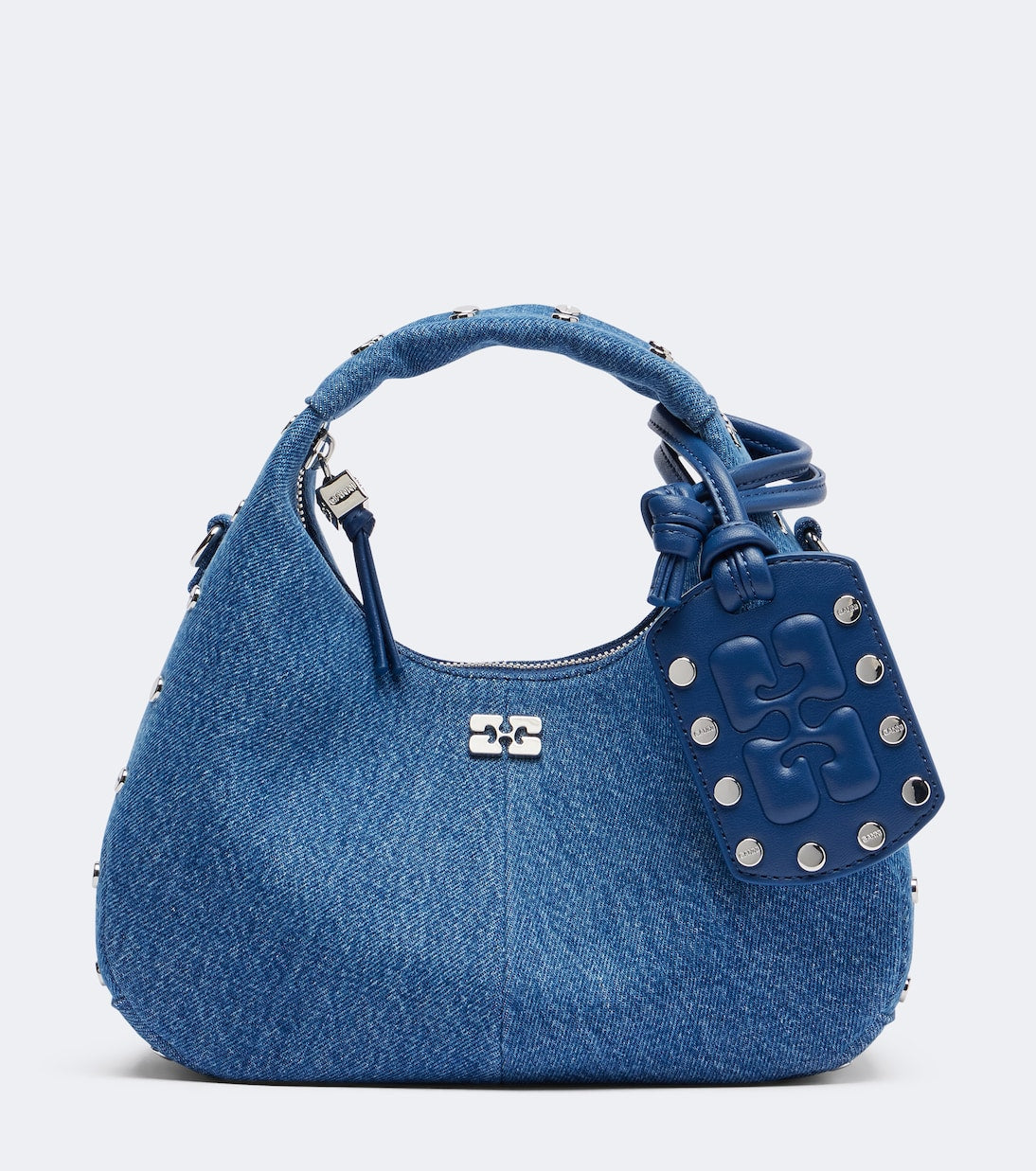 Ganni - Mini denim top-handle bag