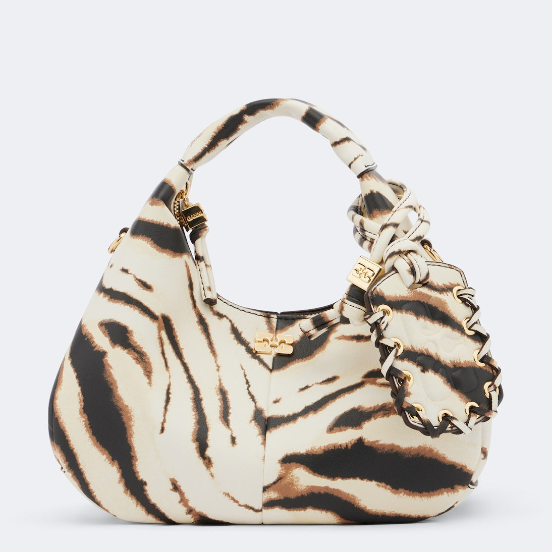 Ganni - Mini zebra-printed top-handle bag