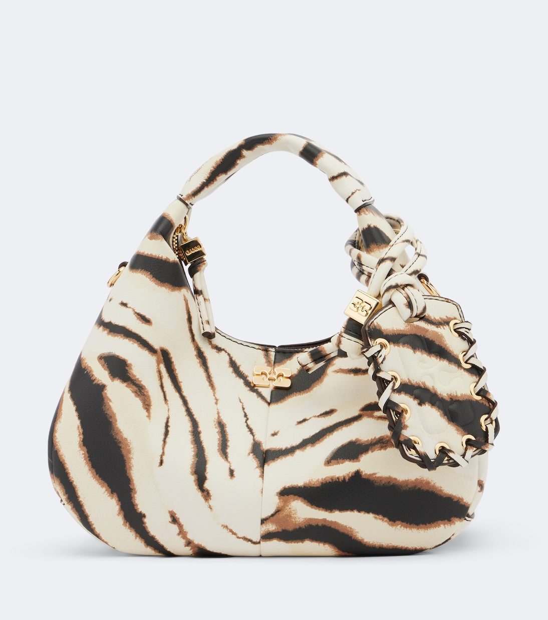Ganni - Mini zebra-printed top-handle bag