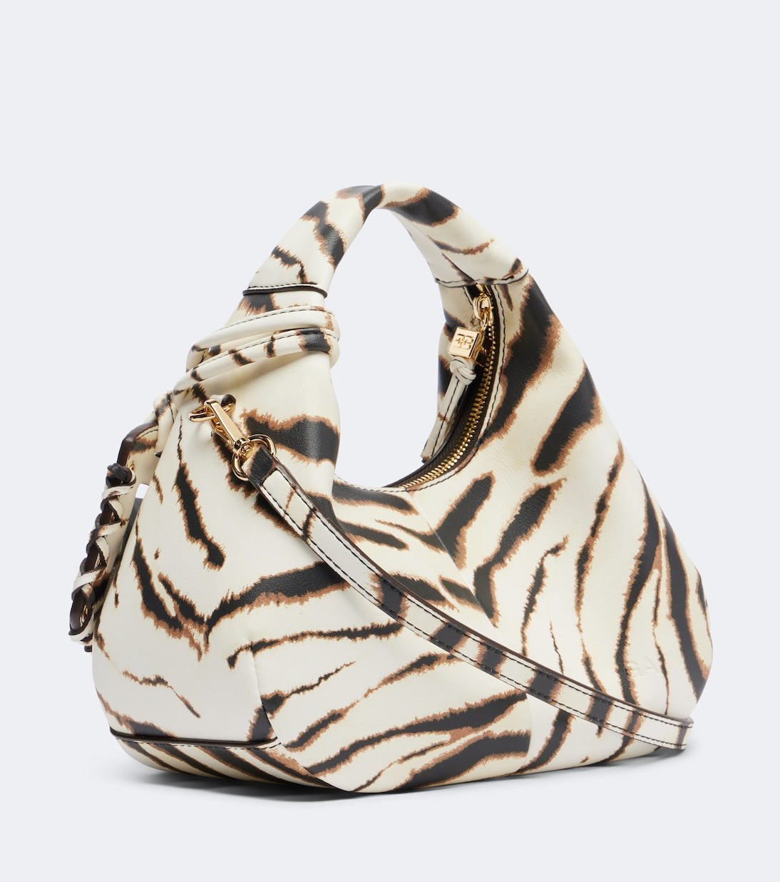 Ganni - Mini zebra-printed top-handle bag