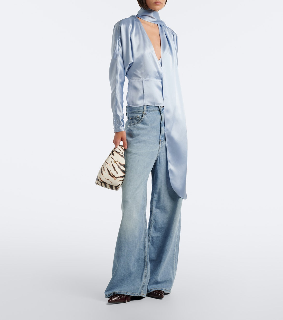 Ganni - Mini zebra-printed top-handle bag